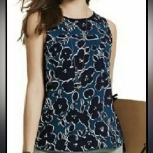 CAbi Blue Floral Tank Top